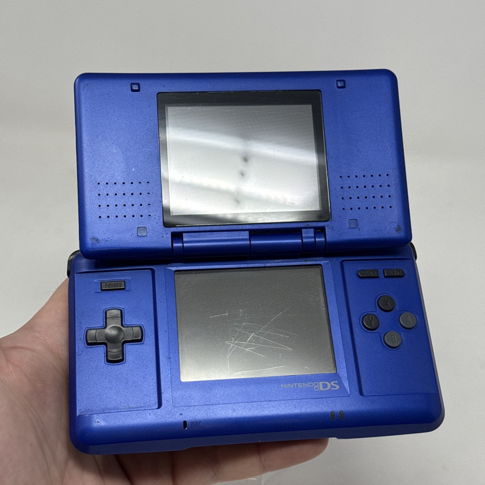 Nintendo DS Blue NTR-001 Handheld System Console (No Stylus or Charger) Tested