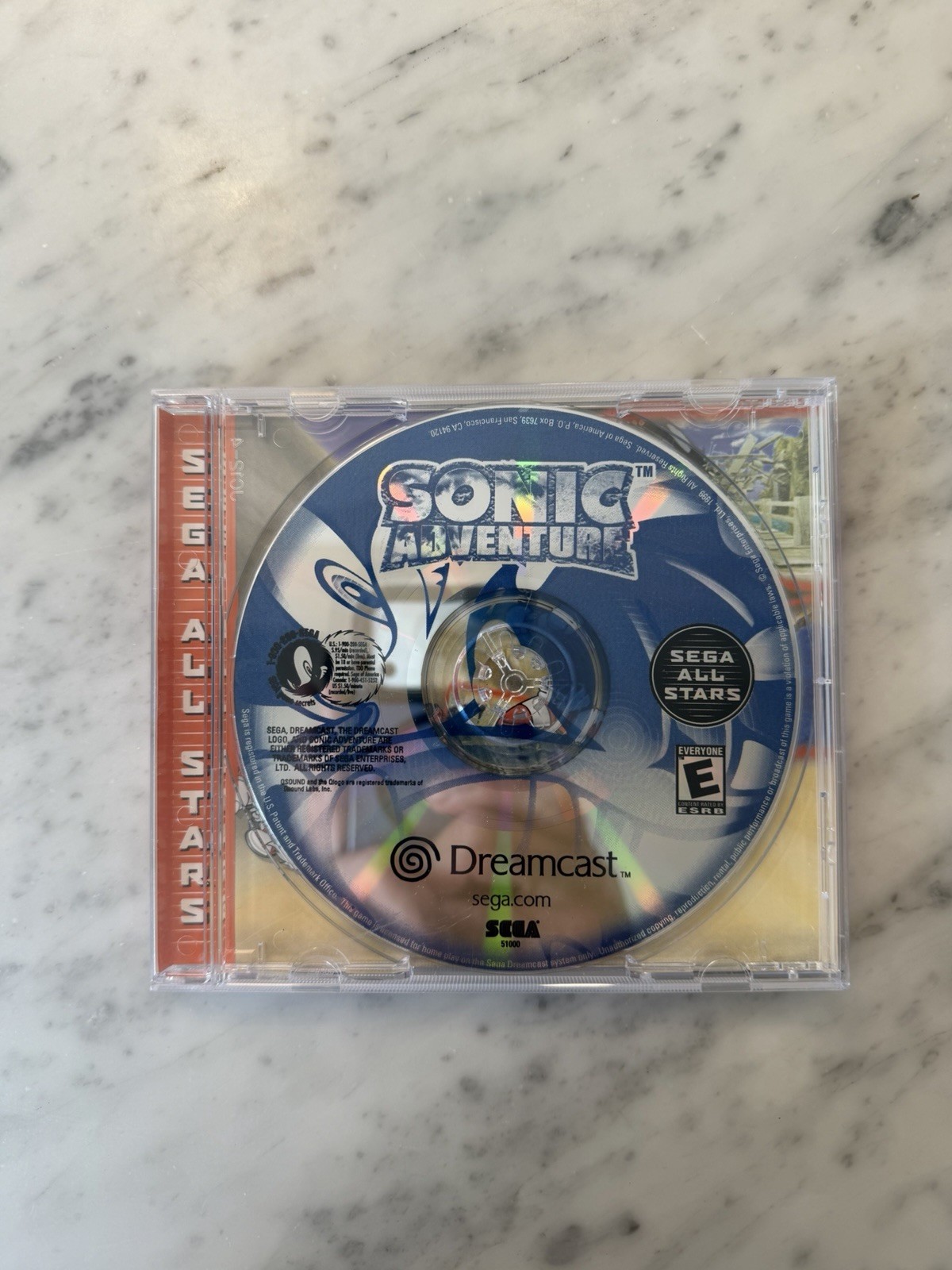 Sonic Adventure Dreamcast Case Back-art With Disc. No Manual.
