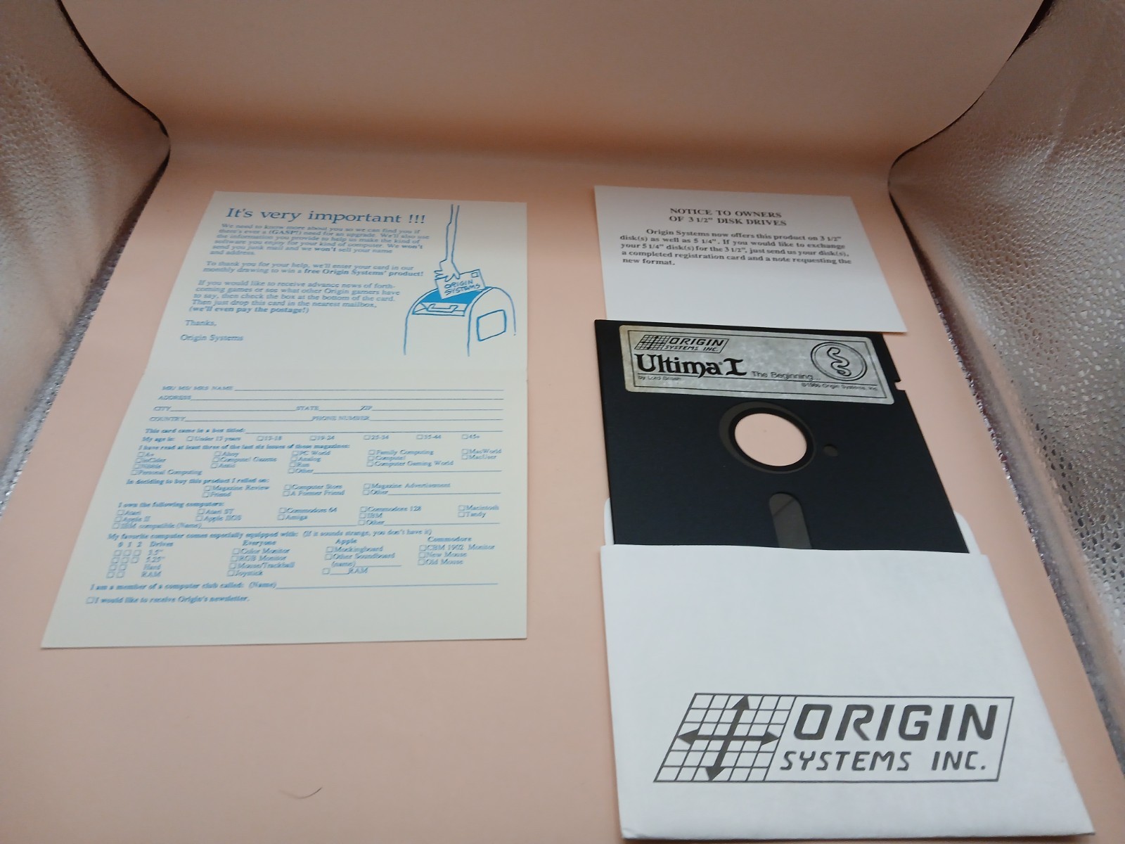IBM RPG 1986 Ultima I One (1) PC Game IBM Tandy Five Coins 100% Complete + Reg.