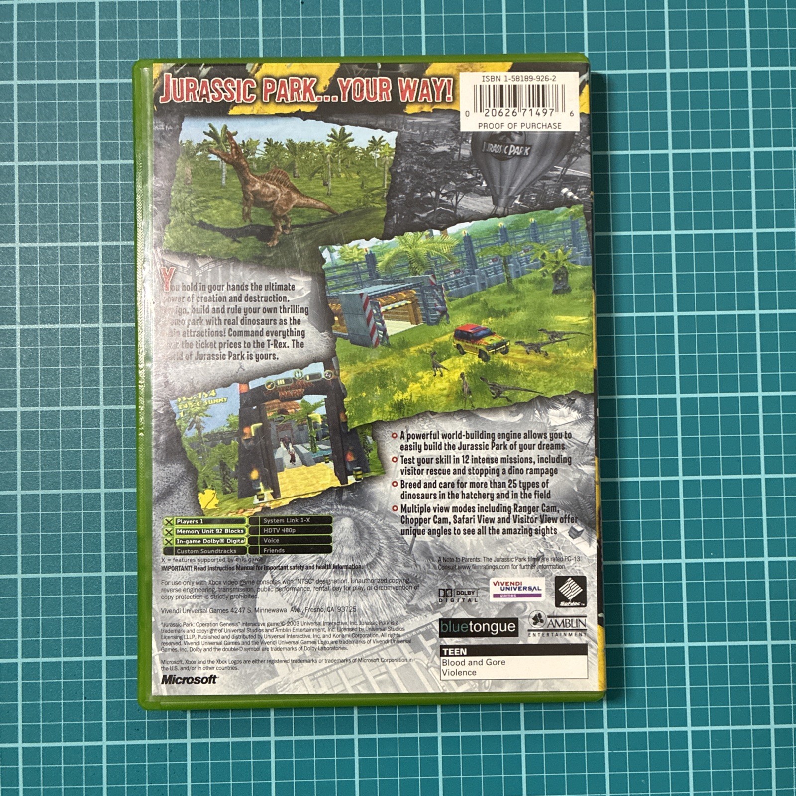 Jurassic Park: Operation Genesis (Microsoft Xbox, 2003)