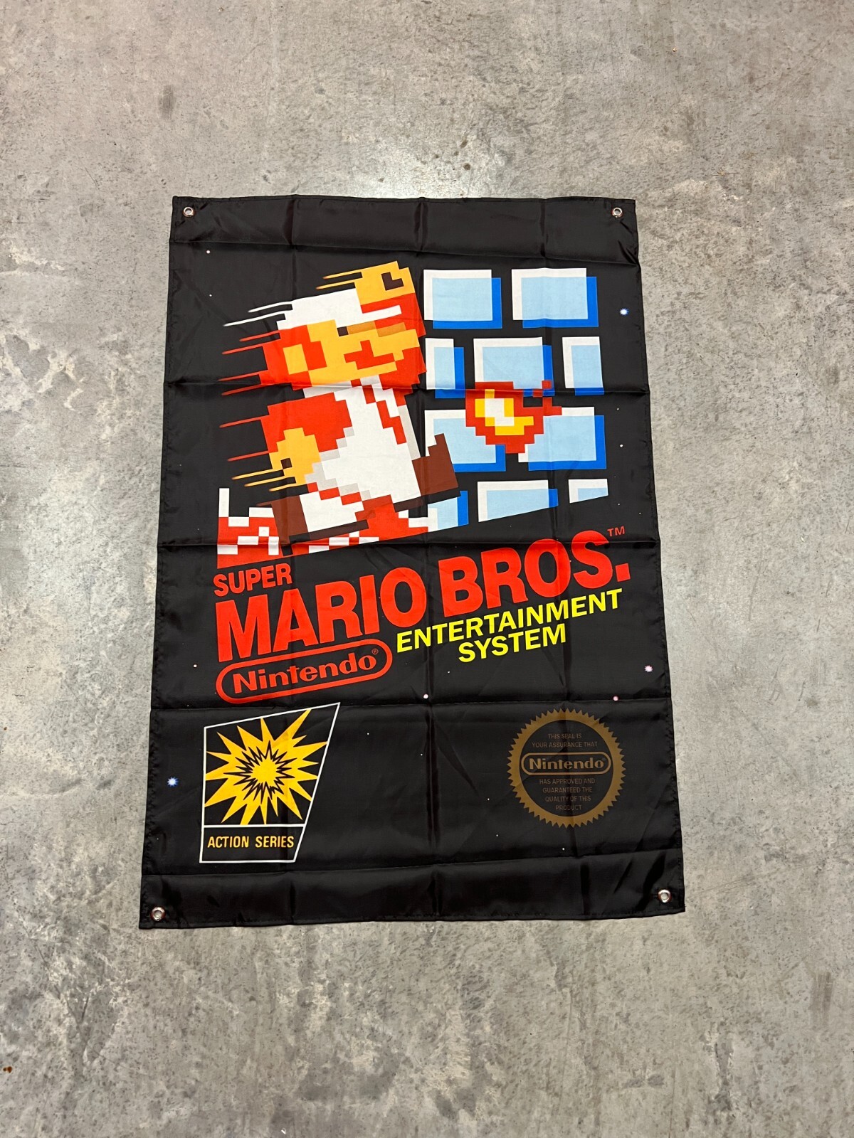 Super Mario Bros Custom Wall Flag Banner Tapestry 2 x 3 Ft, NES