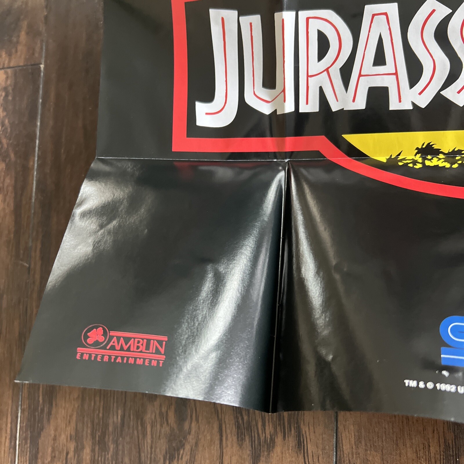 2 Jurassic Park Sega Genesis / Game Gear 1993 Fold Out Insert Poster Both GUC