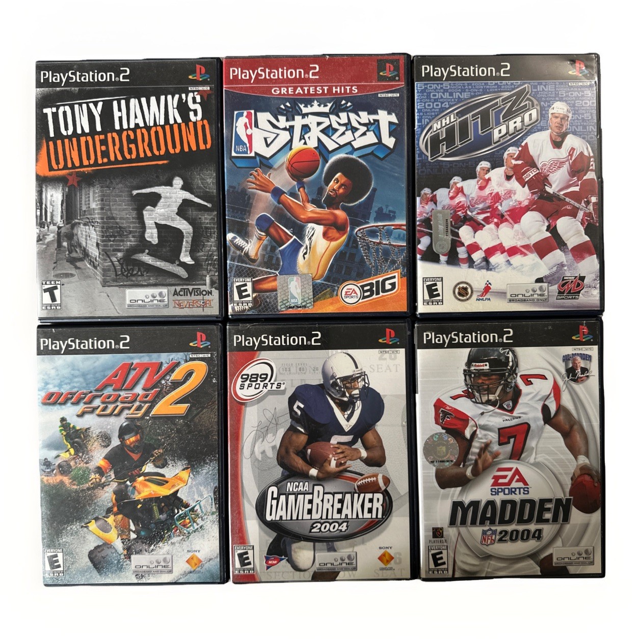 Lot of 6 PS2 PlayStation 2 Games Tony Hawk’s Underground NBA Street NHL Hitz Pro