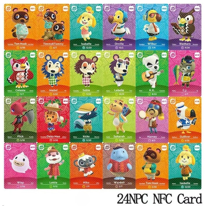 24/48Pcs Animal Crossing Series 5 Villagers Amiibo Card For Nintendo Switch/Lite