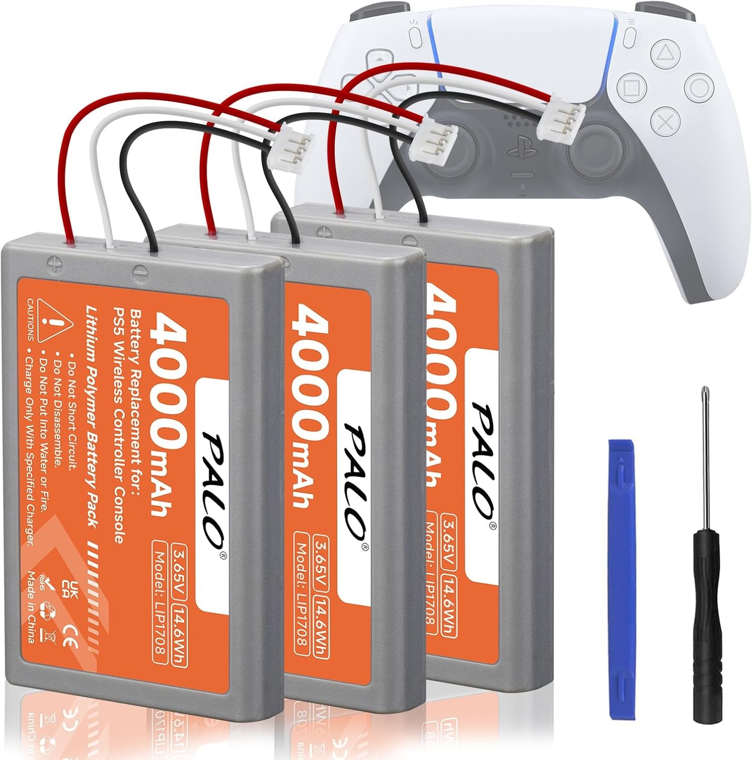 3 Pack 4000mAh LIP1708 Battery-3.65V/14.6Wh Lithium Battery for Sony-PS5 Dual Se