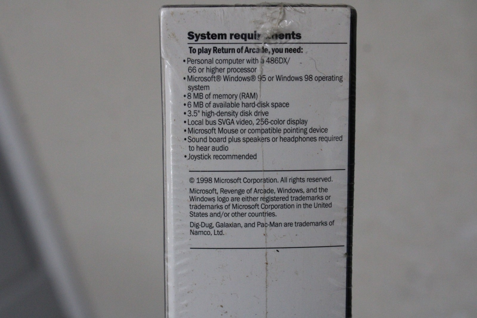 MS Home Return Of Microsoft Arcade game for Win95 3.5in Diskettes Big Box SEALED