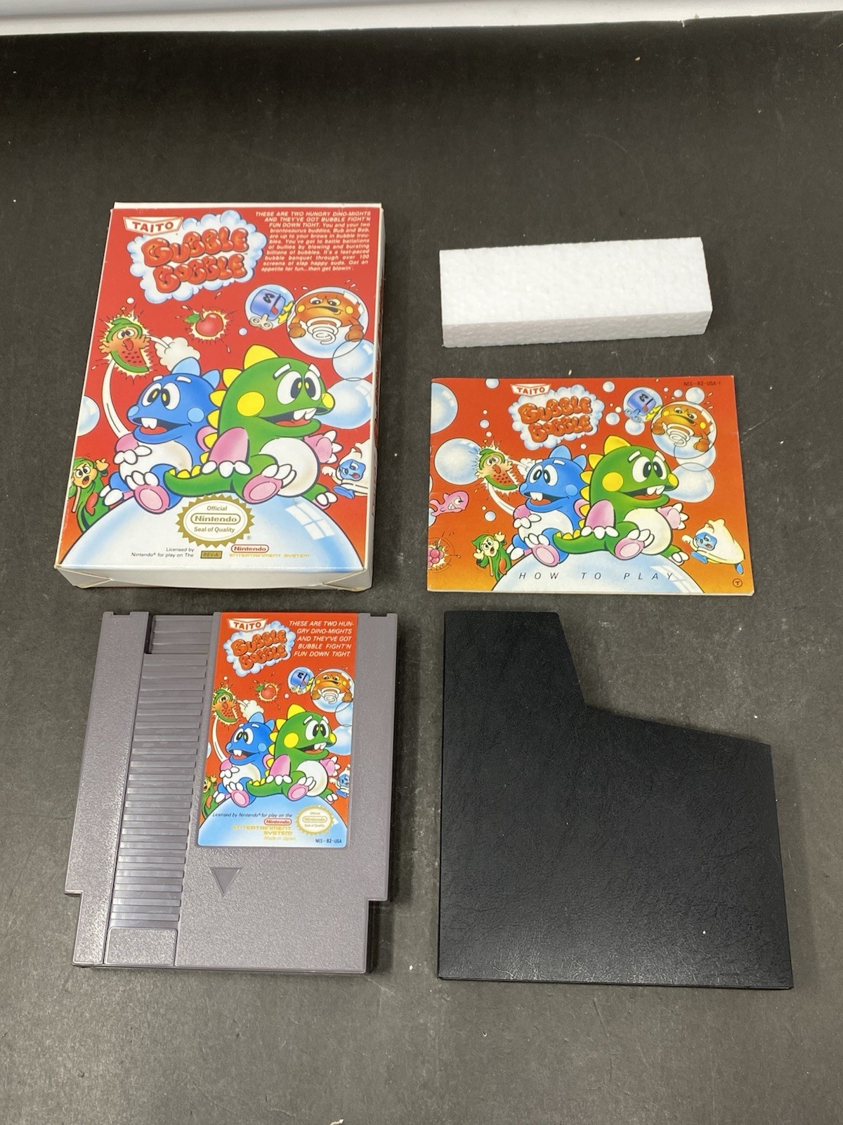 Bubble Bobble 1 (Nintendo NES, 1988) with Box and Manual CIB