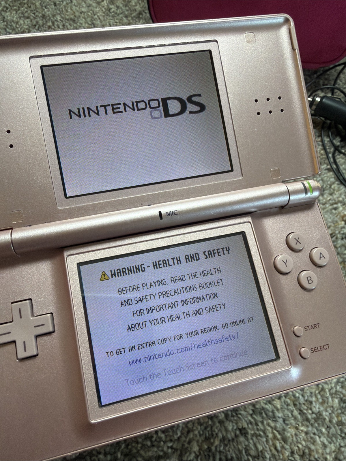 Nintendo DS Lite Console USG-001 with charger Case – Pink With 9 Games