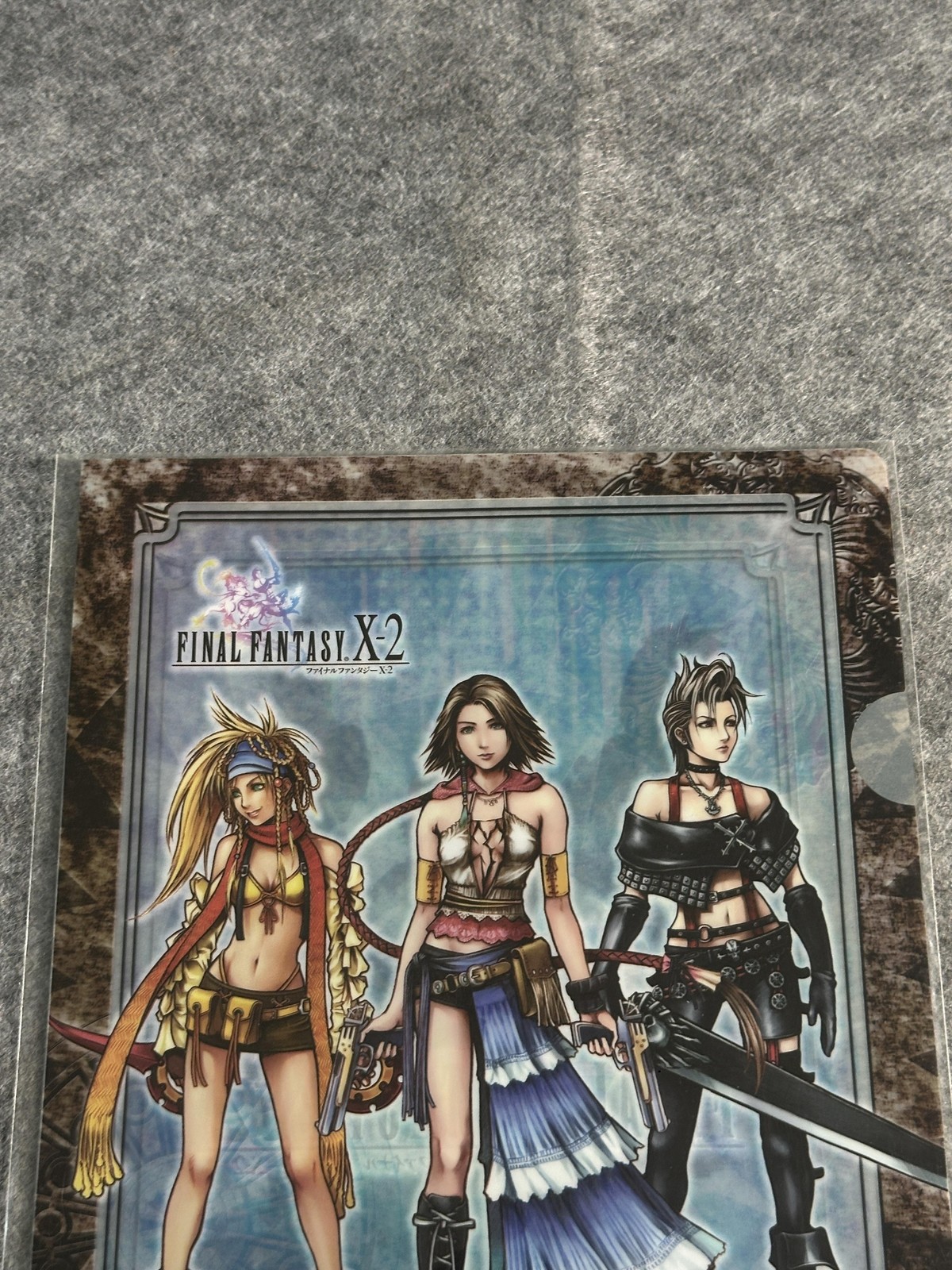 Vintage Final Fantasy X-2 Clear File Folder Yuna Rikku Paine Square Enix Glossy
