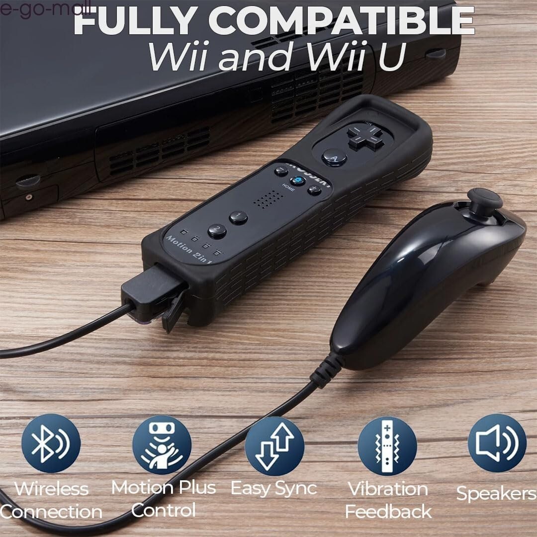 Motion Plus Wii Remote Controller & Nunchuck for Nintendo Wii & Wii U Console