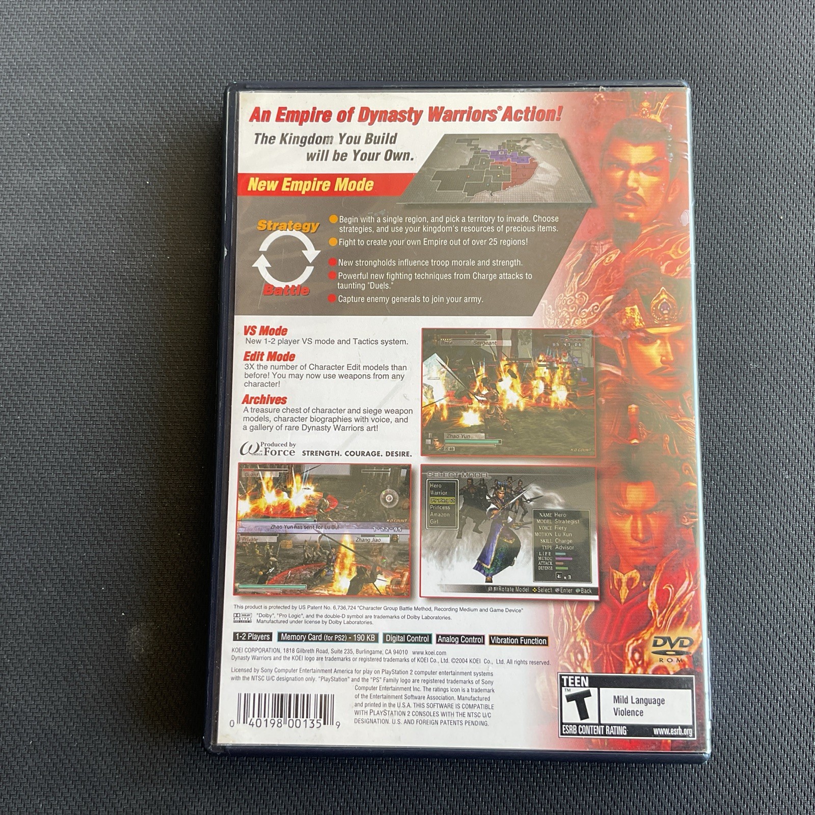 Dynasty Warriors 4 Empires CIB Sony PlayStation 2 2004