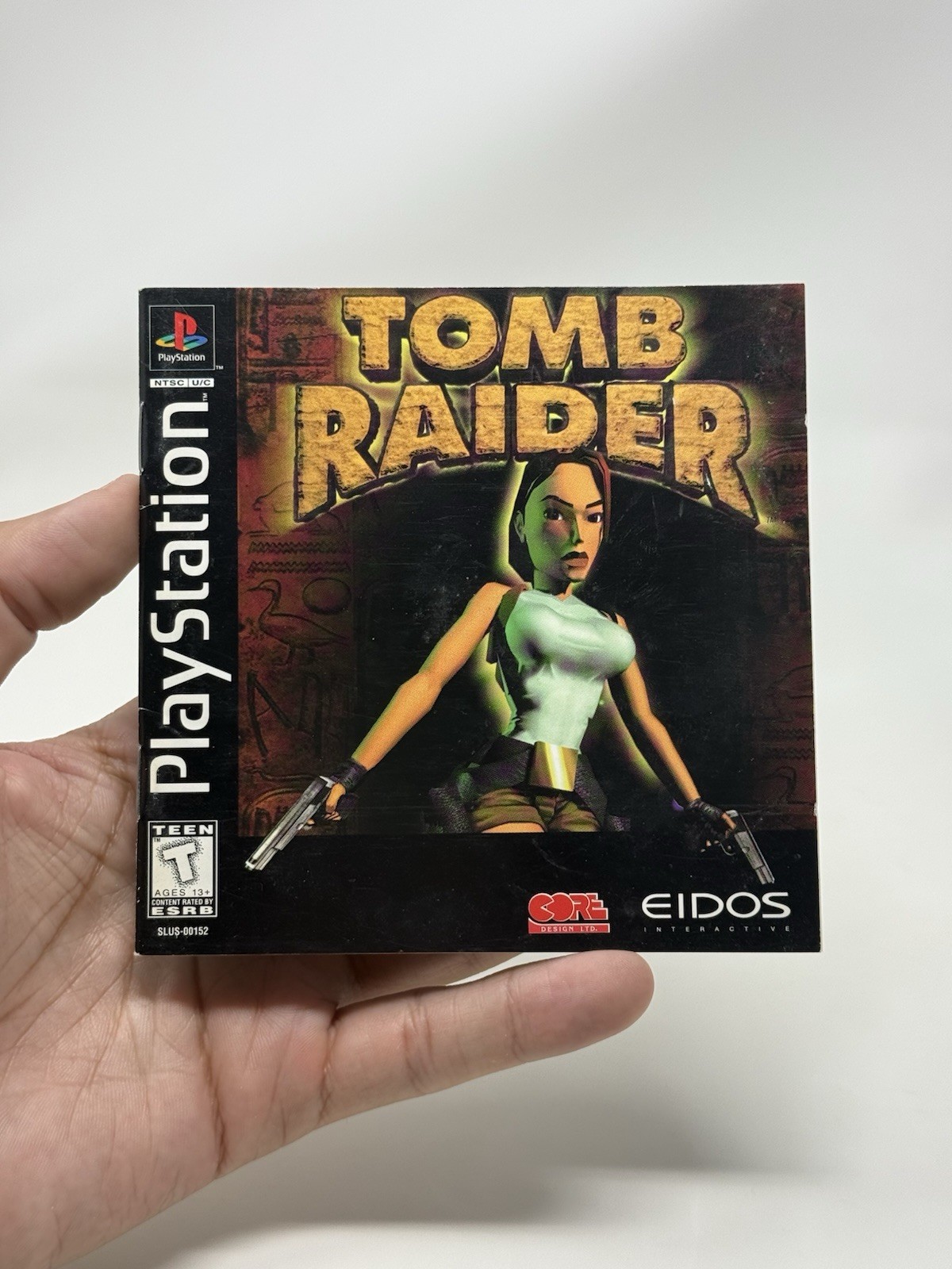 Tomb Raider PS1 PlayStation 1 Complete CIB Black Label + Reg Card Pristine Disc