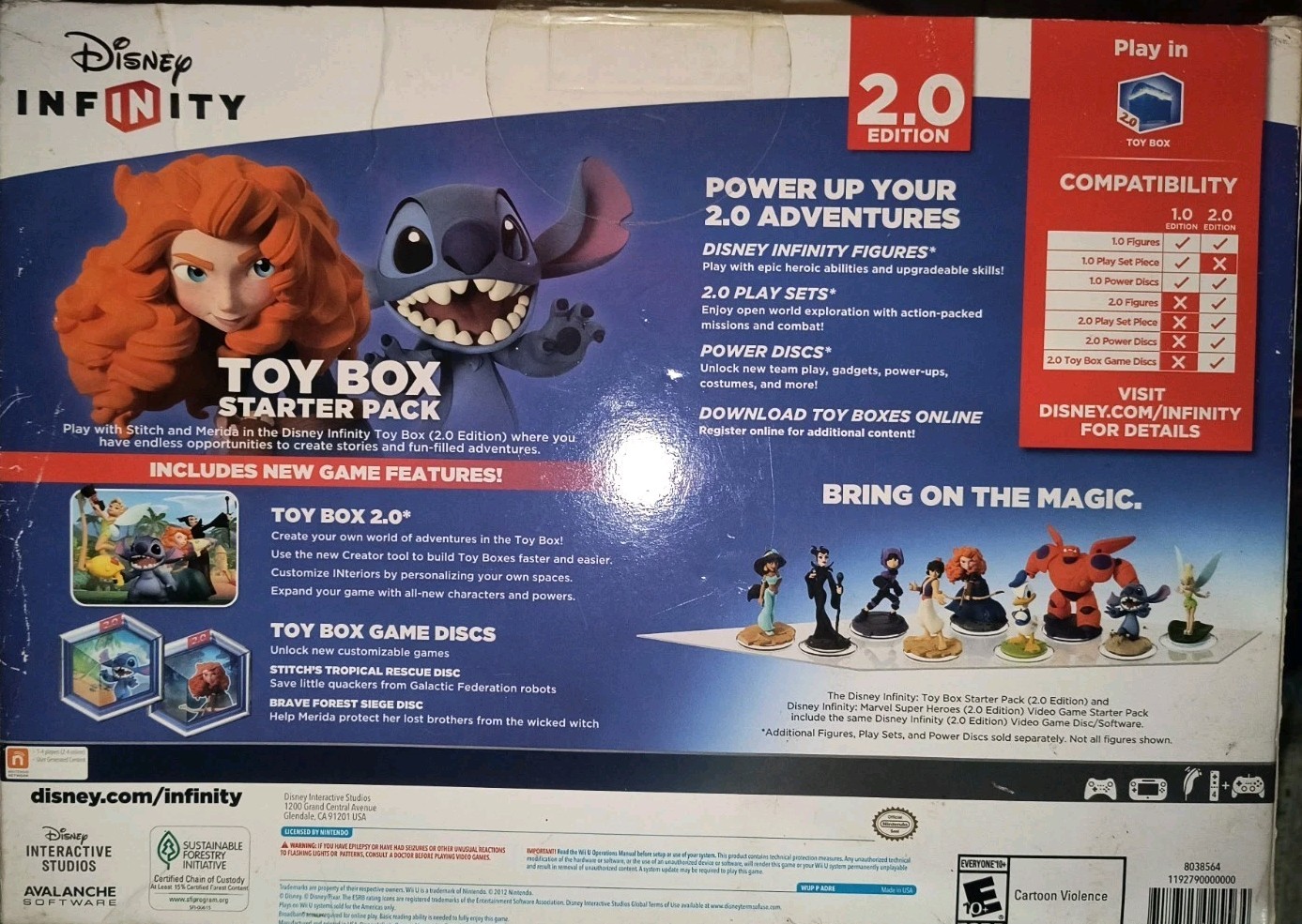 Disney Infinity 2.0 Wii U Toy Box Starter Pack Brave Lilo Stitch Gaming
