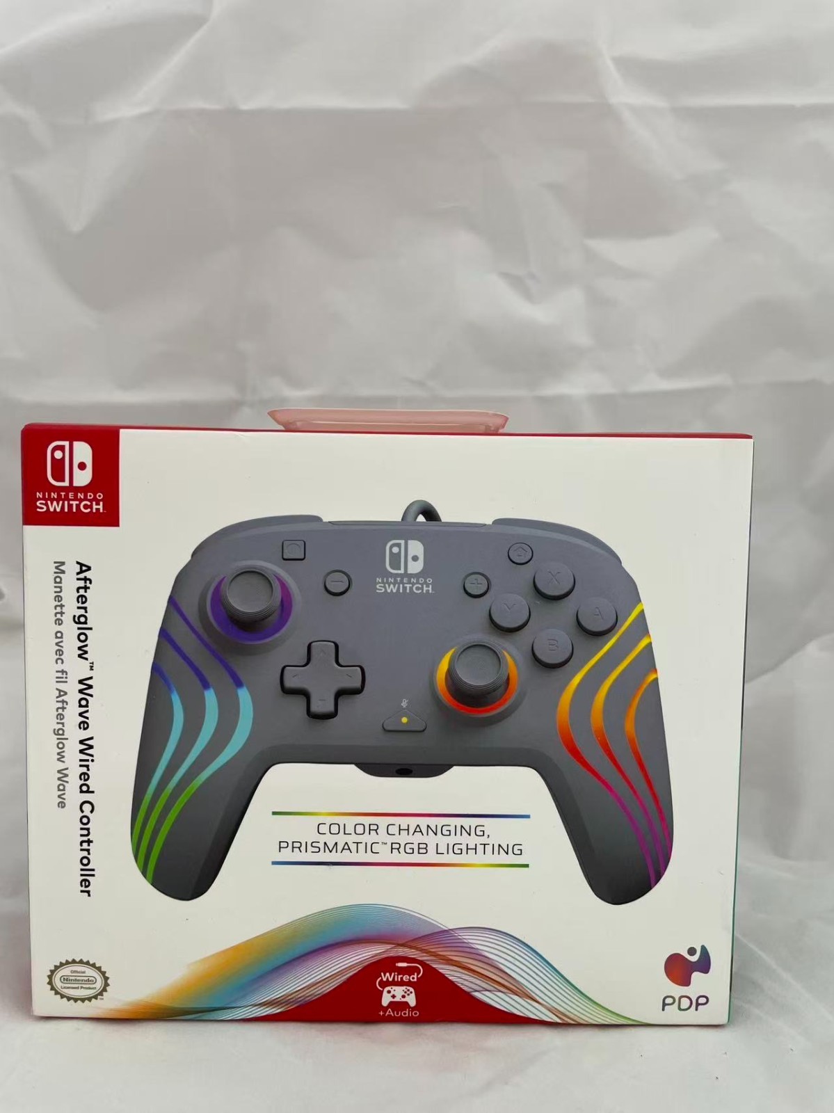 PDP Afterglow- Wave Wired Controller – Nintendo Switch-Grey Color-Brand New