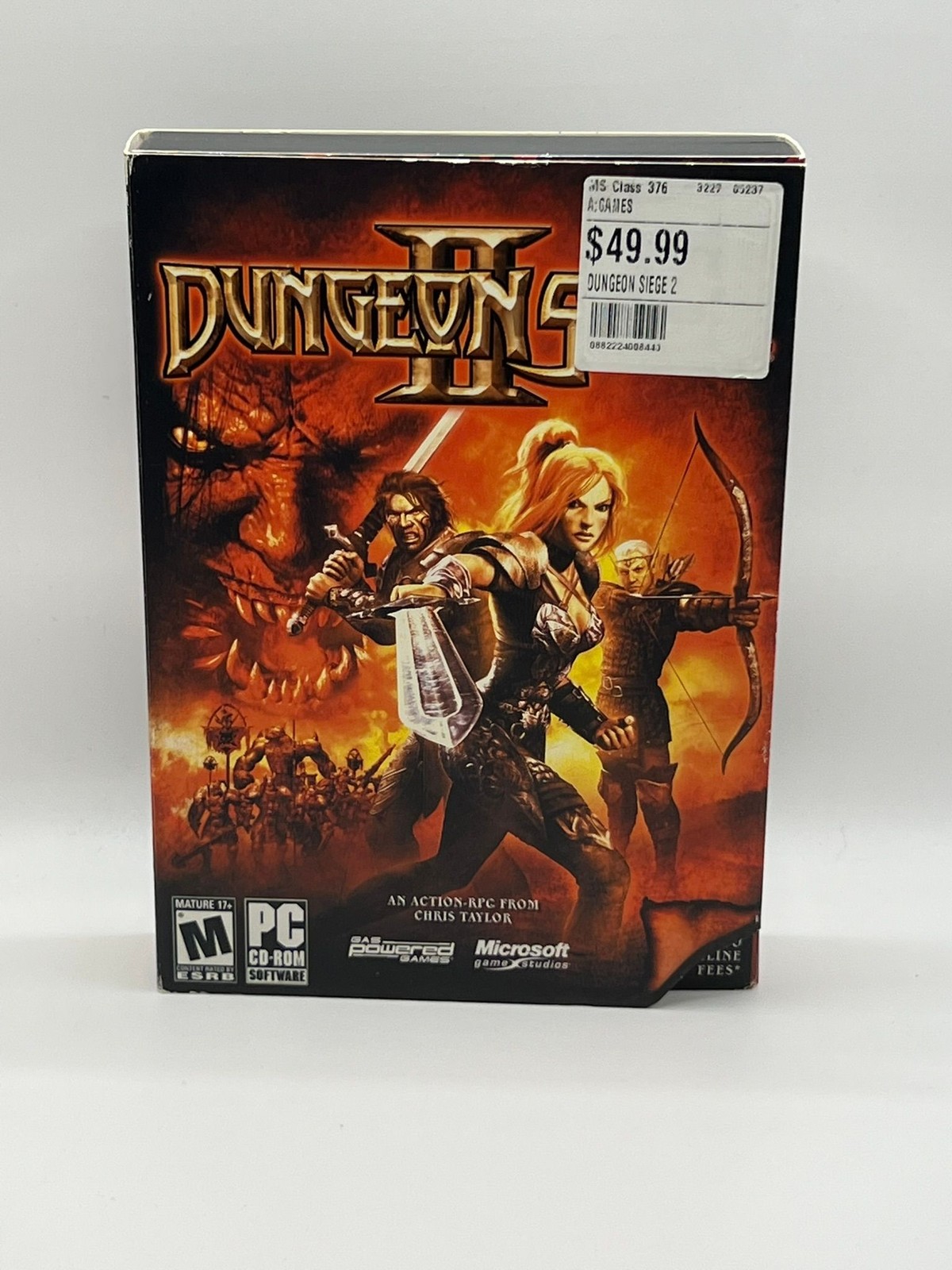 Dungeon Siege II PC Game Microsoft Complete Case Disc Product Key Windows 2005