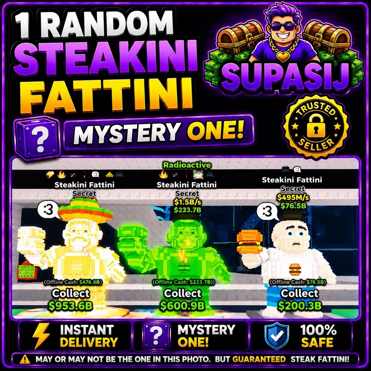 Steakini Fattini | Steal a Brainrot | 🟢⚡️Online 1 Random Steak / Random M/s