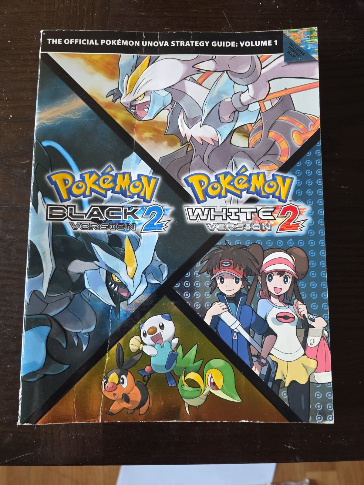 Pokemon Black 2 & White 2 Official Strategy Guide Unova Vol 1 with Poster/Map