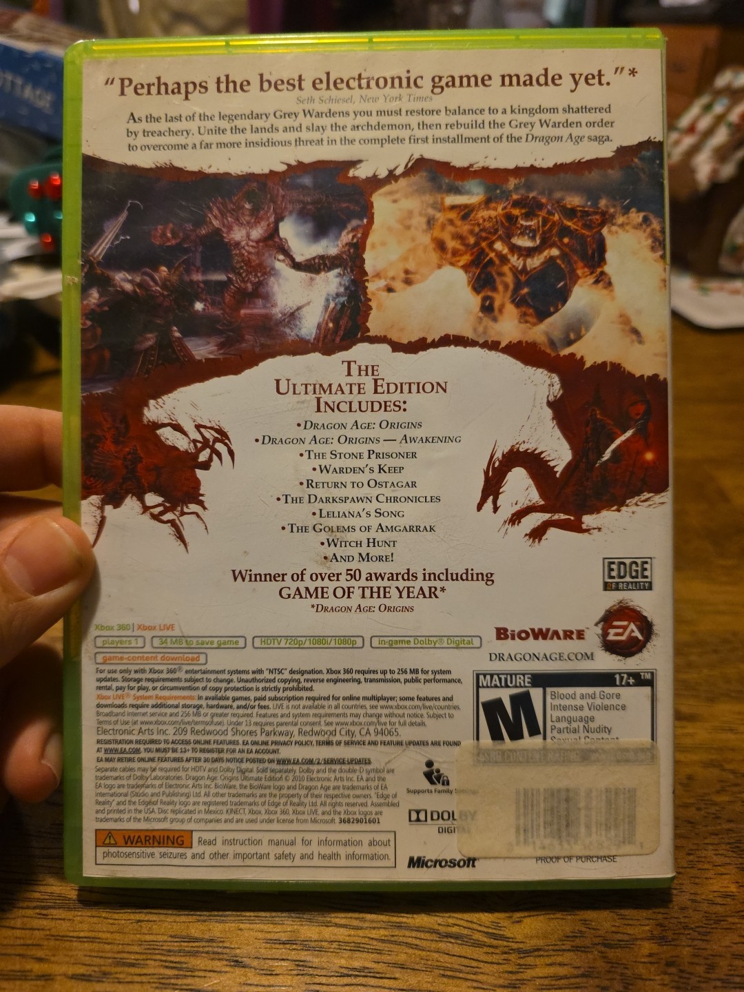 Dragon Age: Origins Ultimate Edition (Microsoft Xbox 360, 2010) No Manual