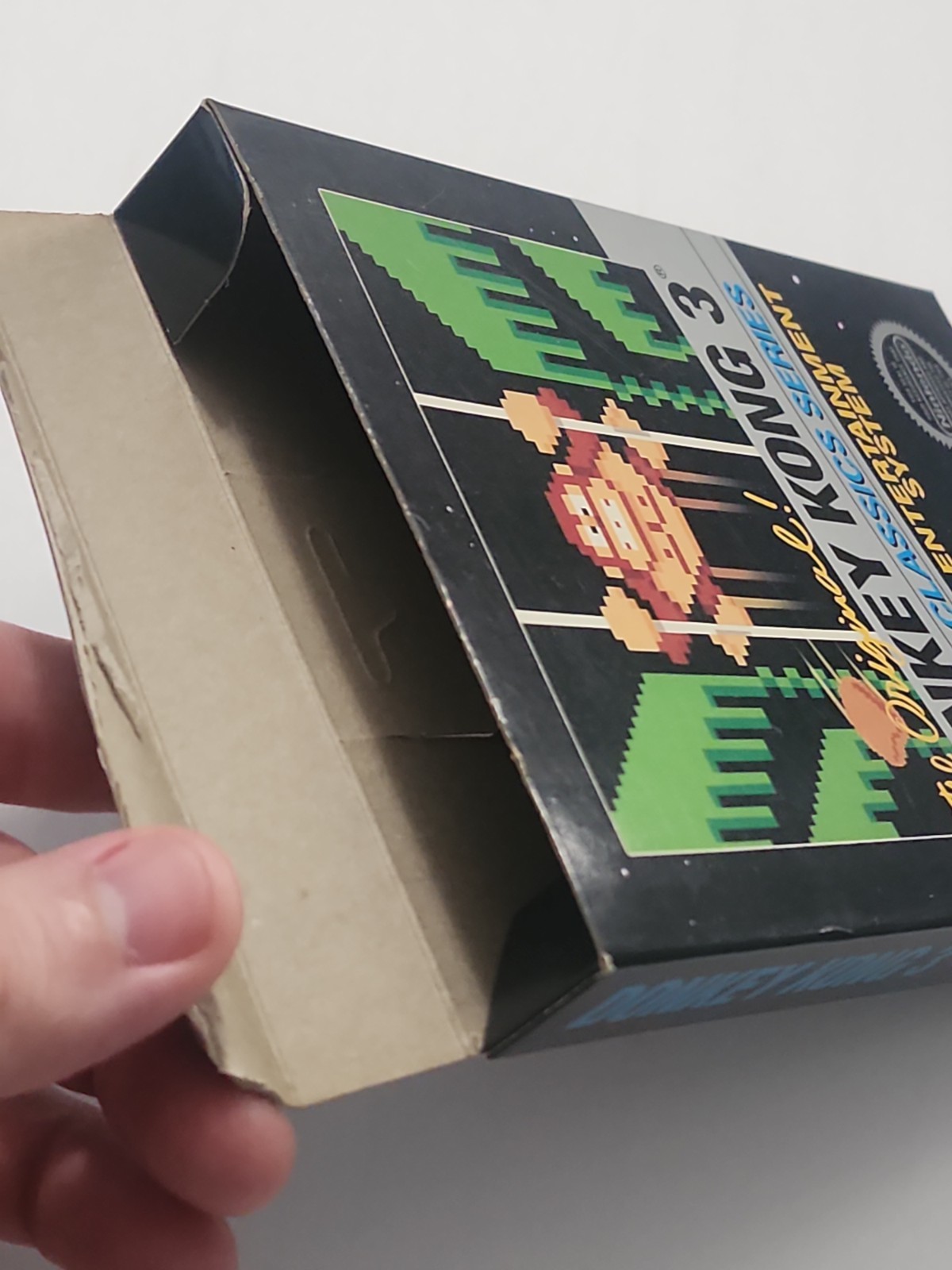 Donkey Kong 3 Nintendo NES Empty Box Only HangTab BLACK BOX Needs Wata Psa