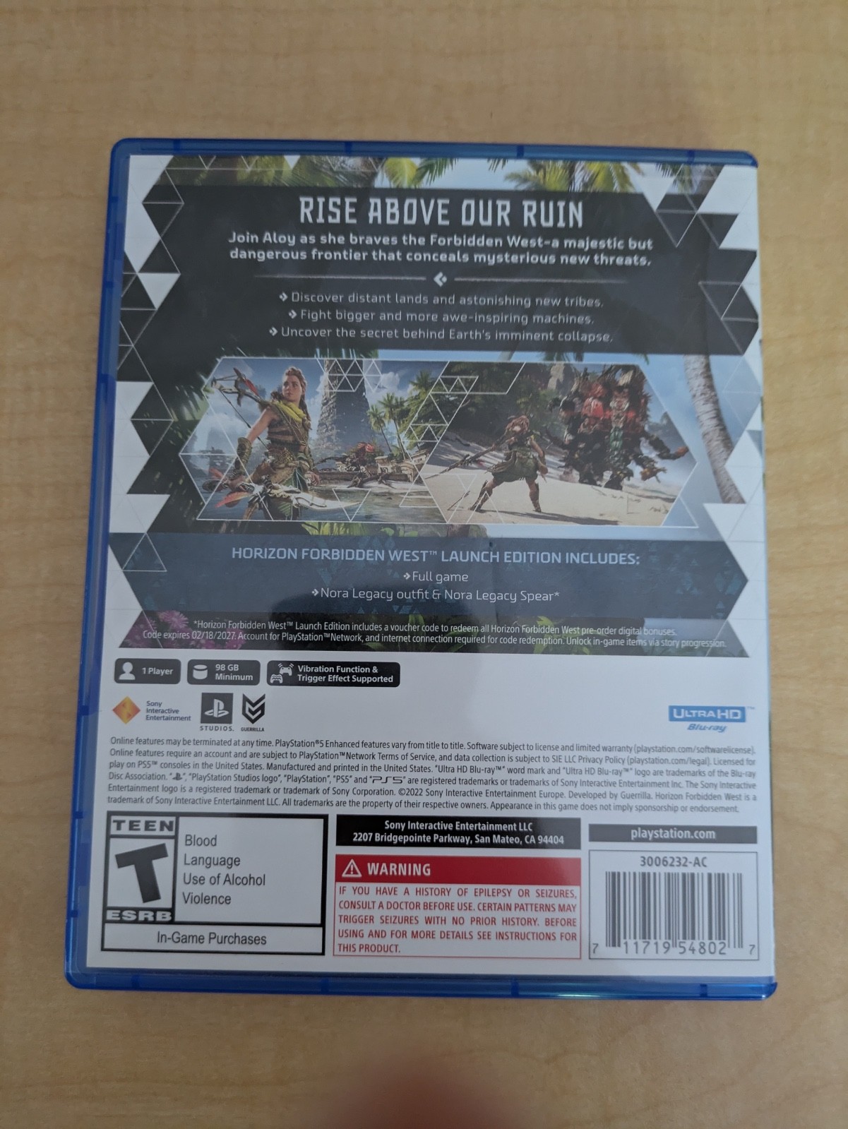 Horizon Forbidden West (Launch Edition) (PS5) (disc and case)