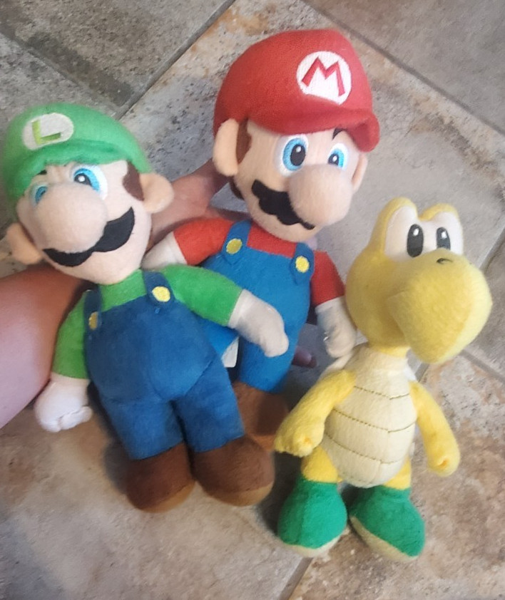 2012 Goldie Nintendo Super Mario plush Lot of 3 – Mario, Luigi, Koopa Troopa