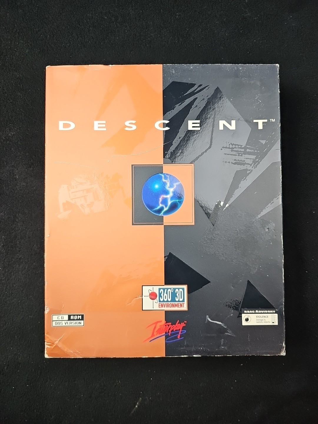 Descent Vintage Big Box PC ROM DOS 1995 Interplay Includes Manual & Inserts
