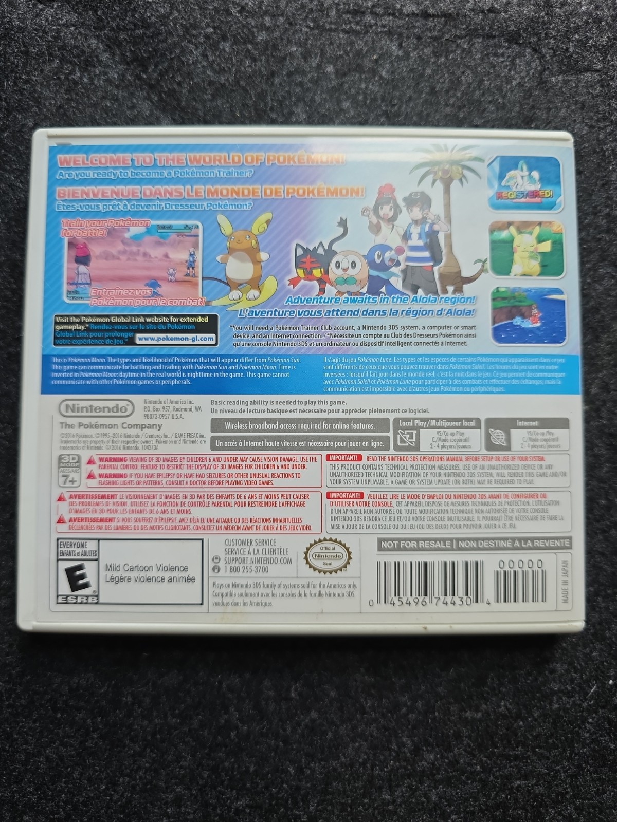 Pokémon Moon (Nintendo 3DS, 2016) – NTSC – with Case – Authentic