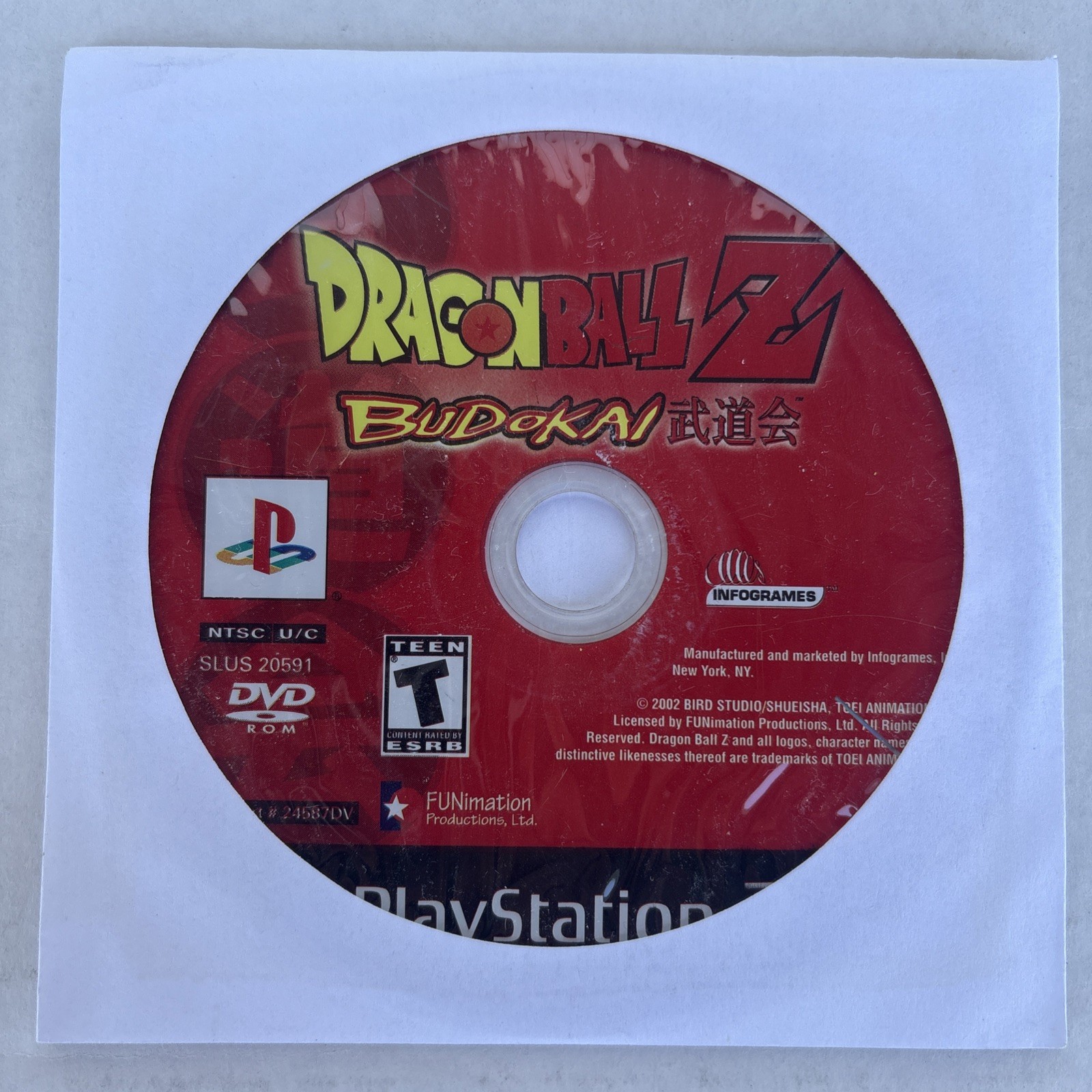 Dragon Ball Z Budokai PlayStation 2 PS2 DISC ONLY NO TRACKING *Tested*