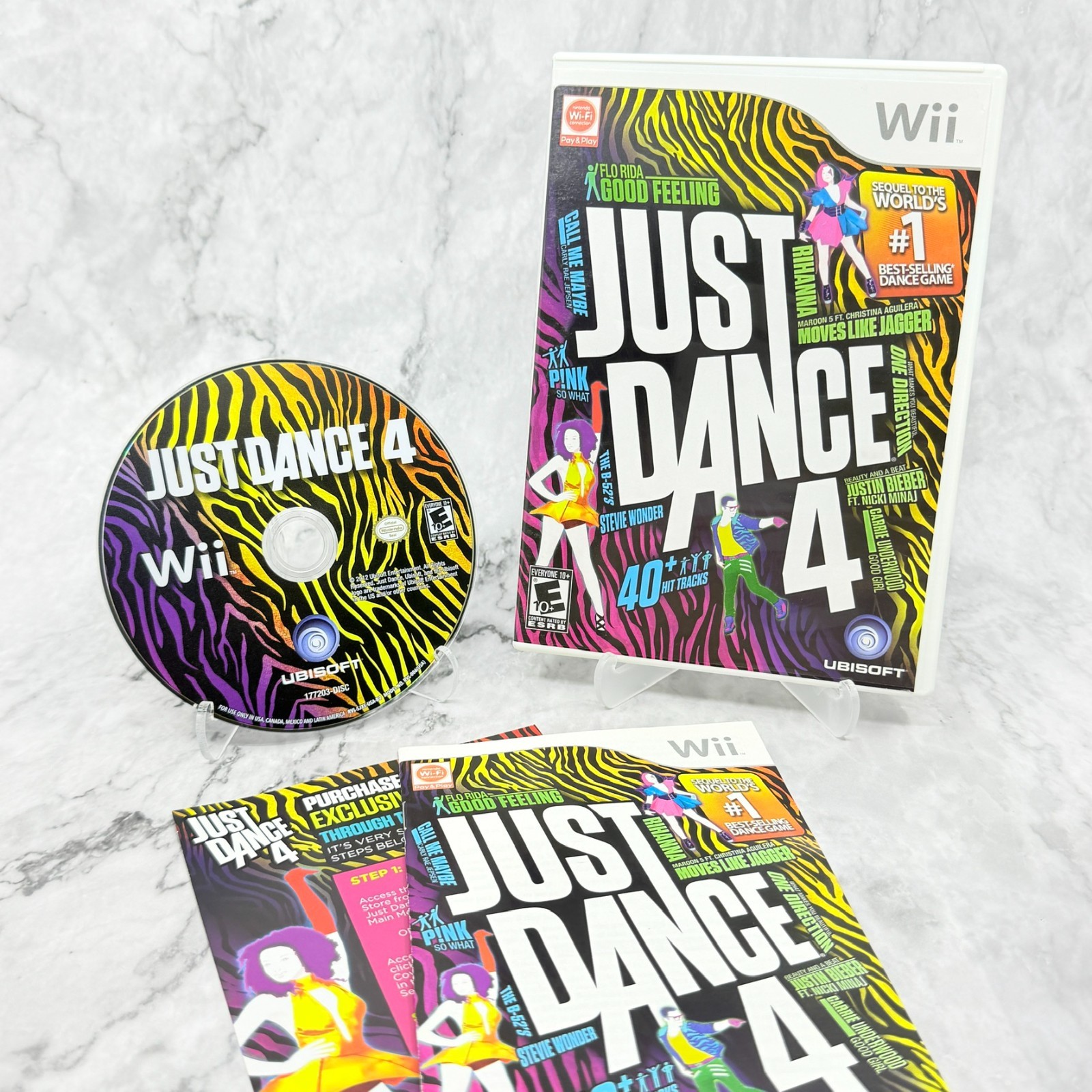 Just Dance 4 & 2014 Bundle (Nintendo Wii) Lot of 2 Games Tested & Works