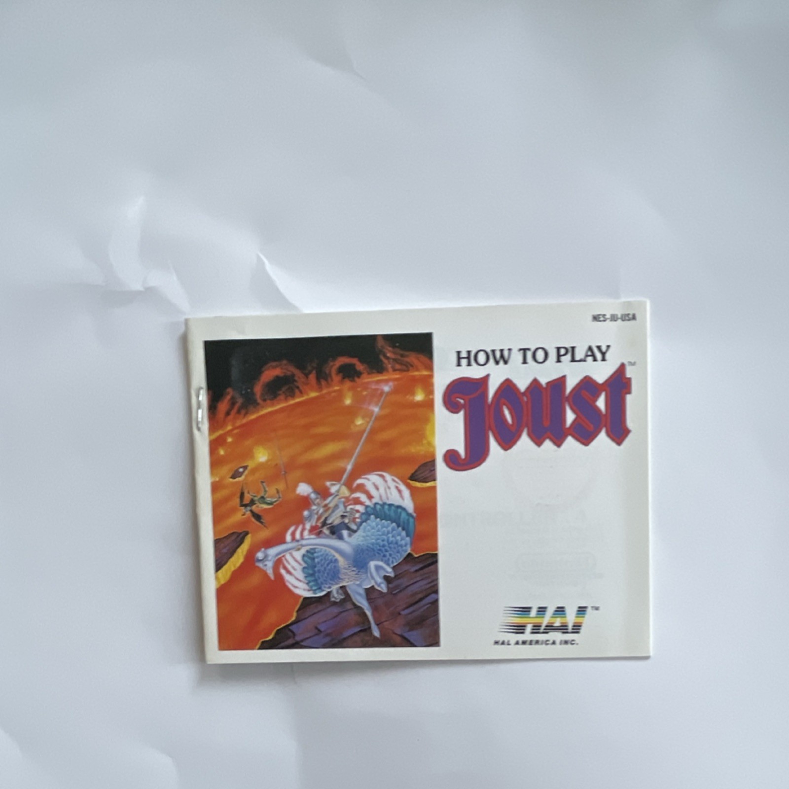 Tested/verified HAL America, Inc. Joust NES Complete w/ Box, Manual, Cartridge