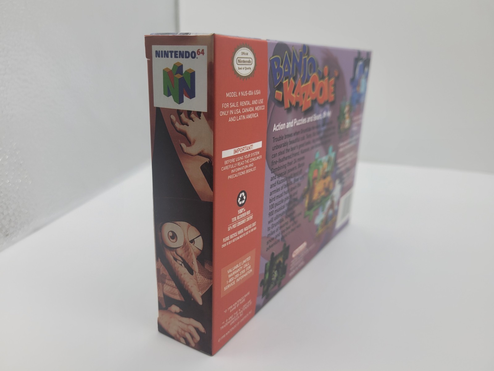 BANJO KAZOOIE N64 BOX ONLY **REPLACEMENT BOX** INCLUDES INSERTS + CLEAR CASE