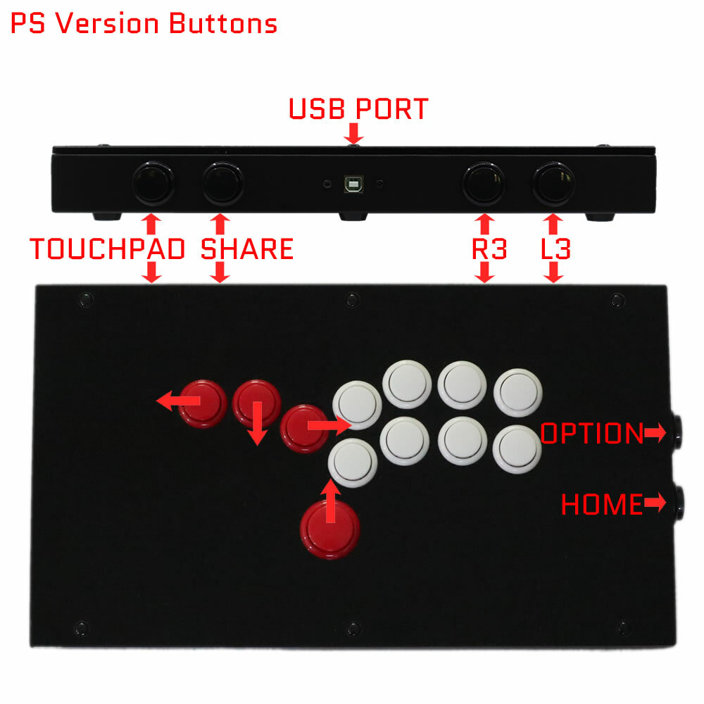 RAC-J800B All Button Hitbox Style Arcade Joystick Game Controller For PC/PS4/PS5