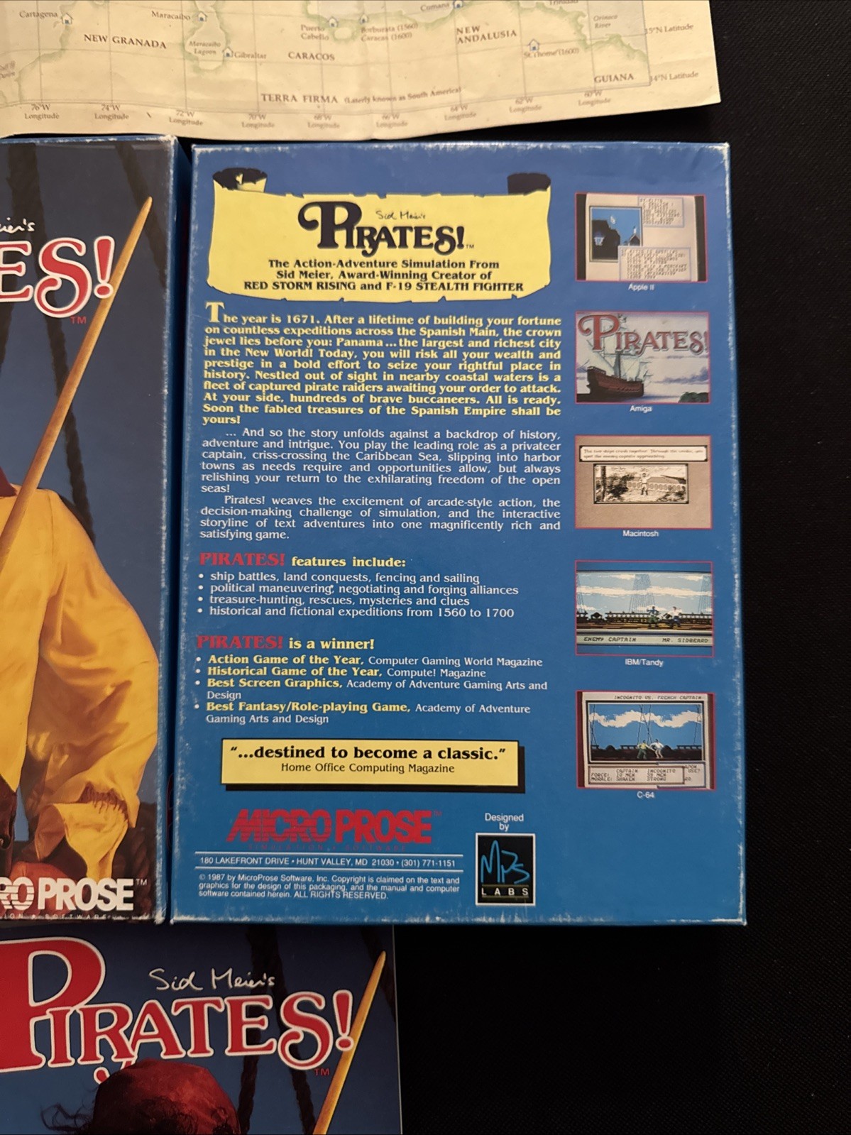 1987 Micro Prose Sid Meier’s Pirates! for PC IBM Tandy 5.25 Floppy COMPLETE