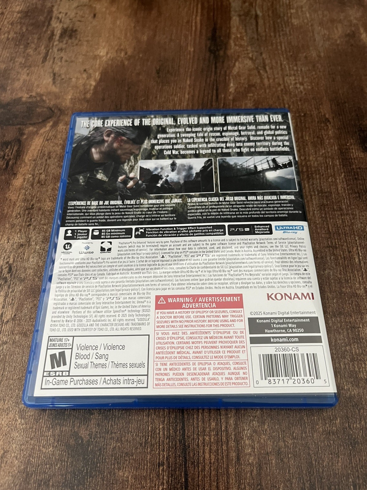 Metal Gear Solid 3 Snake Eater Tactical Edition Sony PlayStation 5 PS5