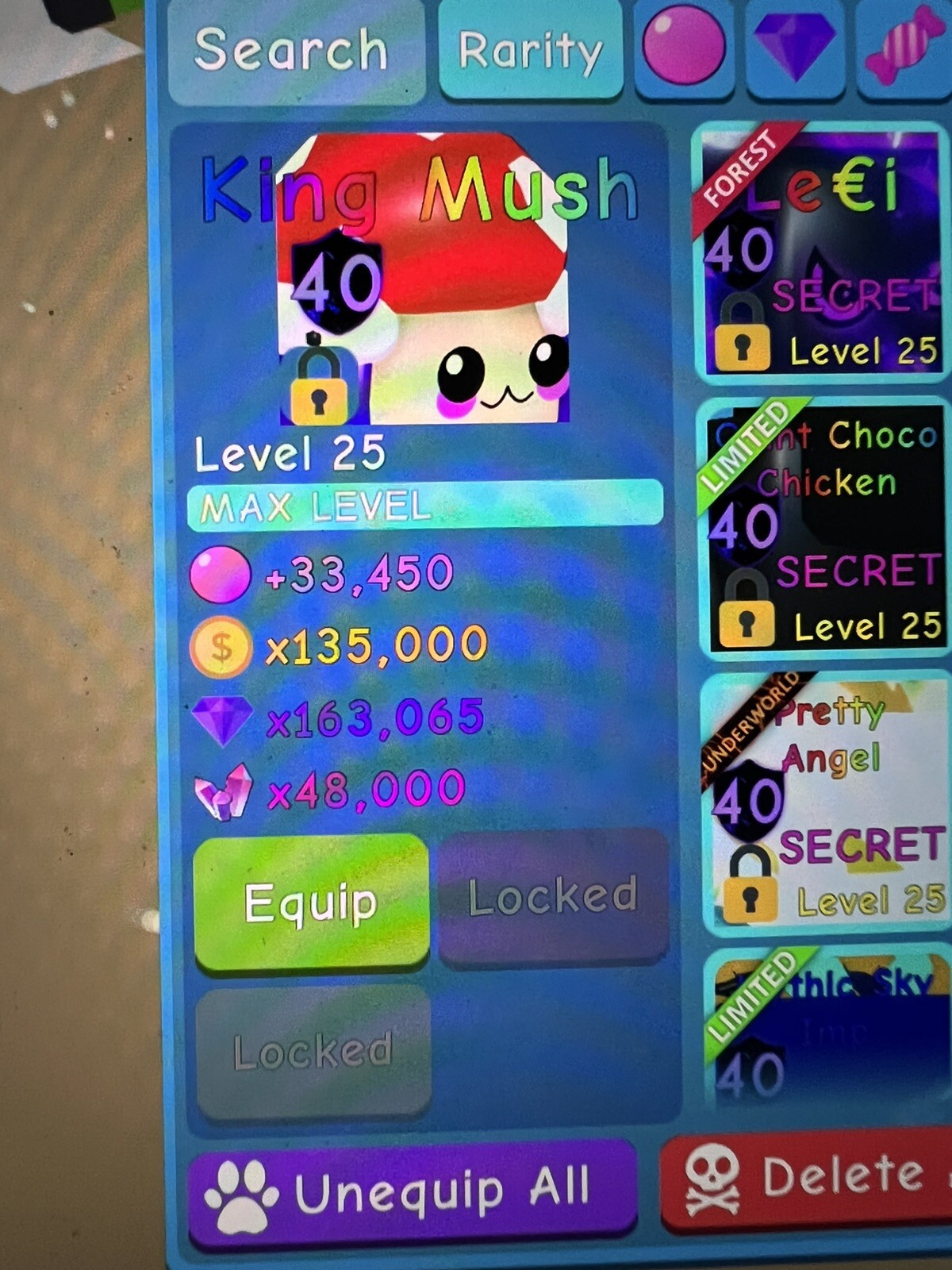 X1 KING MUSH ✨rare✨ Roblox Bubble Gum Sim