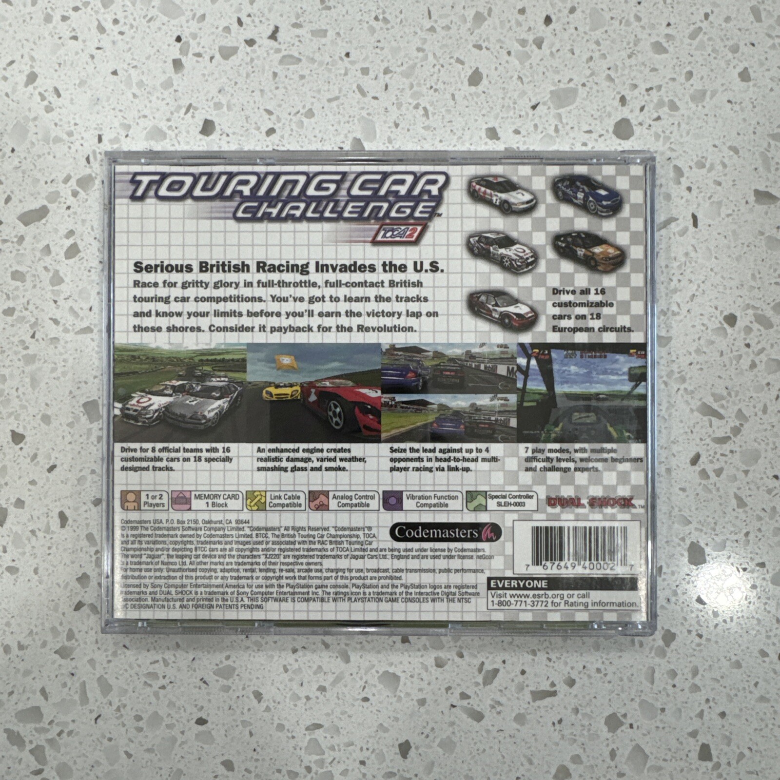 PS1 TOURING CAR CHALLENGE TOCA 2 PLAYSTATION 1 RARE BLACK LABEL COMPLETE game!