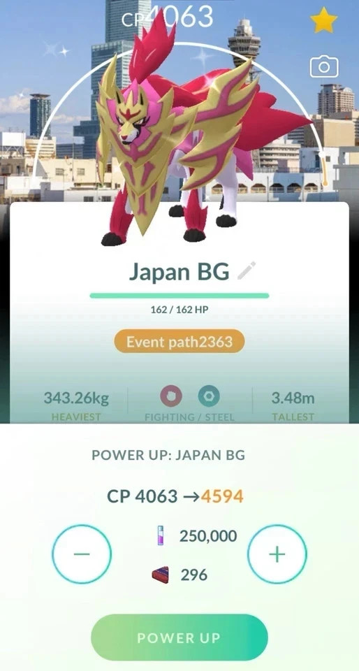Pokemon G0 – Shiny Zamazenta Lv50 Crowned Transformed BG Osaka + Trinket lucky
