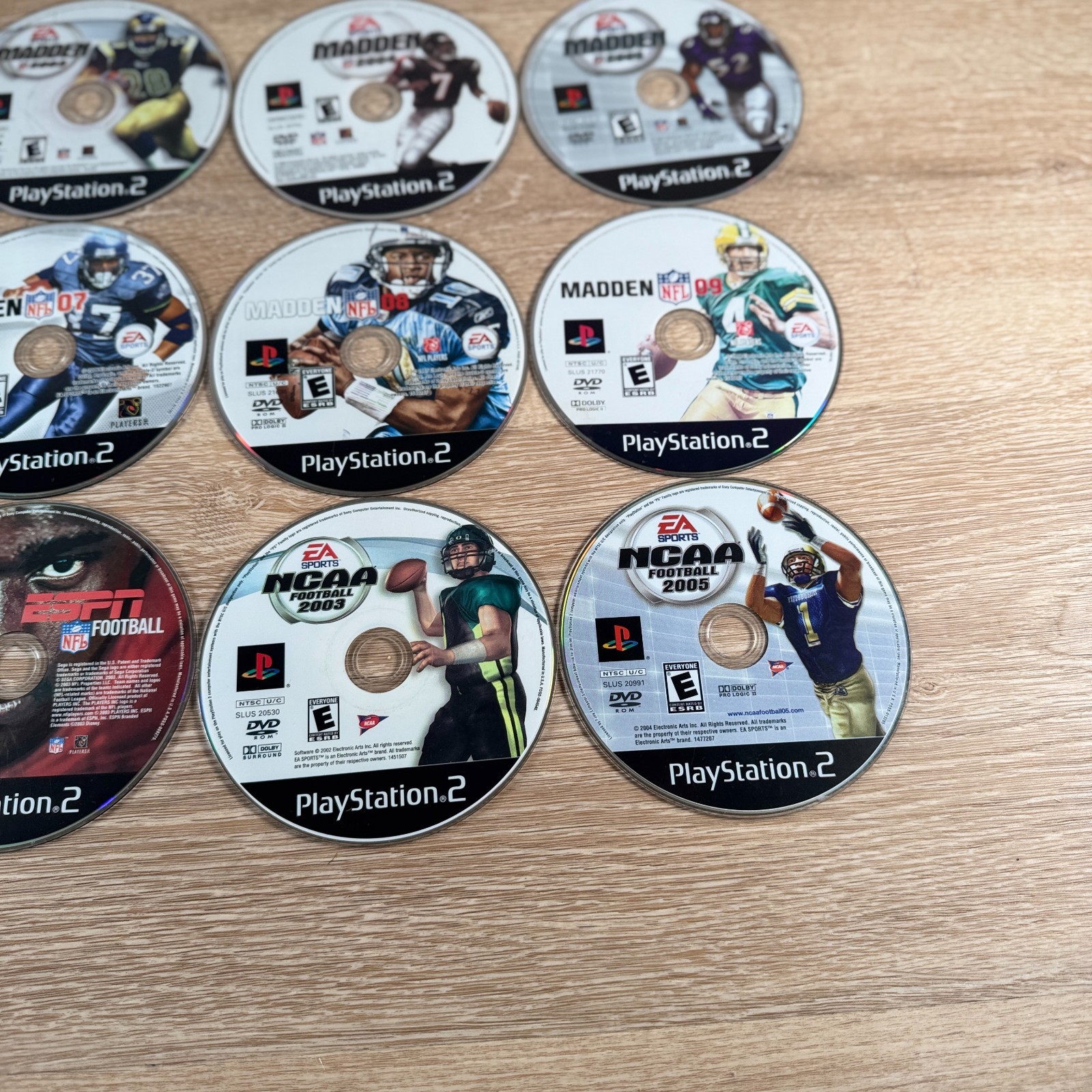 Madden Games LOT 2001-2009 + ESPN NCAA Blitz Football – Sony Playstation 2 PS2