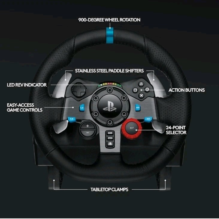 New Logitech G29 Driving Force Racing Wheel & Pedals for PS5 PS4 PC Mac
