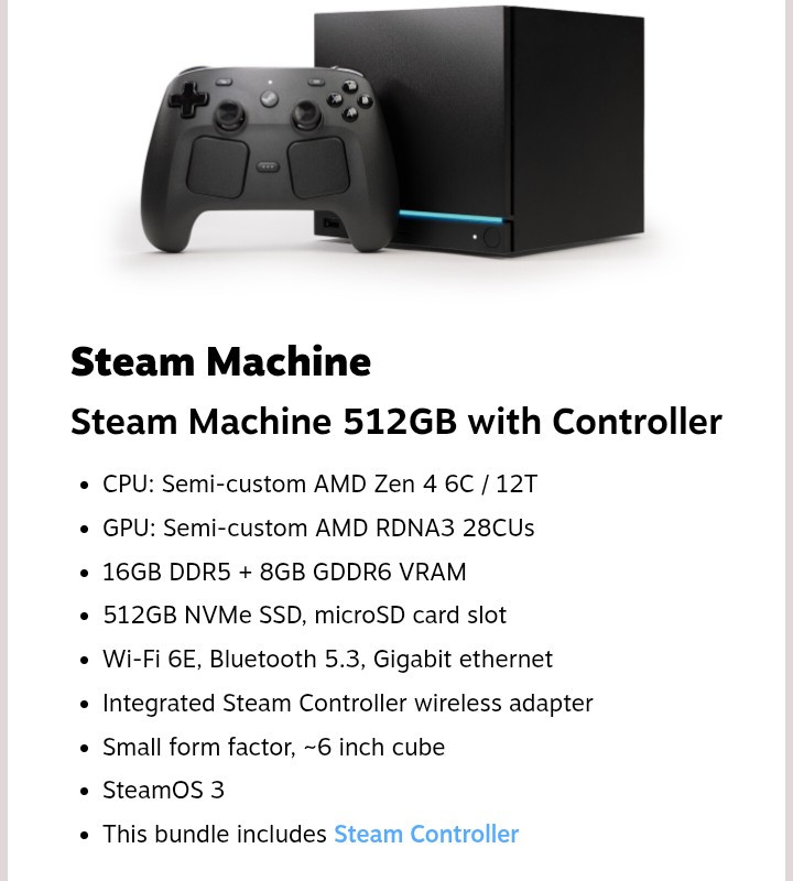 Steam Machine 512GB with Controller. Release day shipping available!