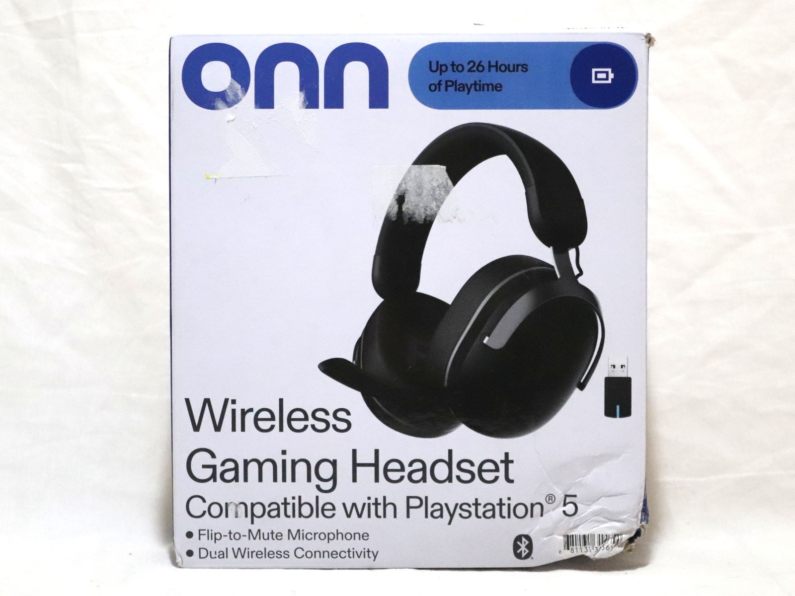 onn Wireless Gaming Headset for PC, Bluetooth/2.4GHz, MISSING DONGLE