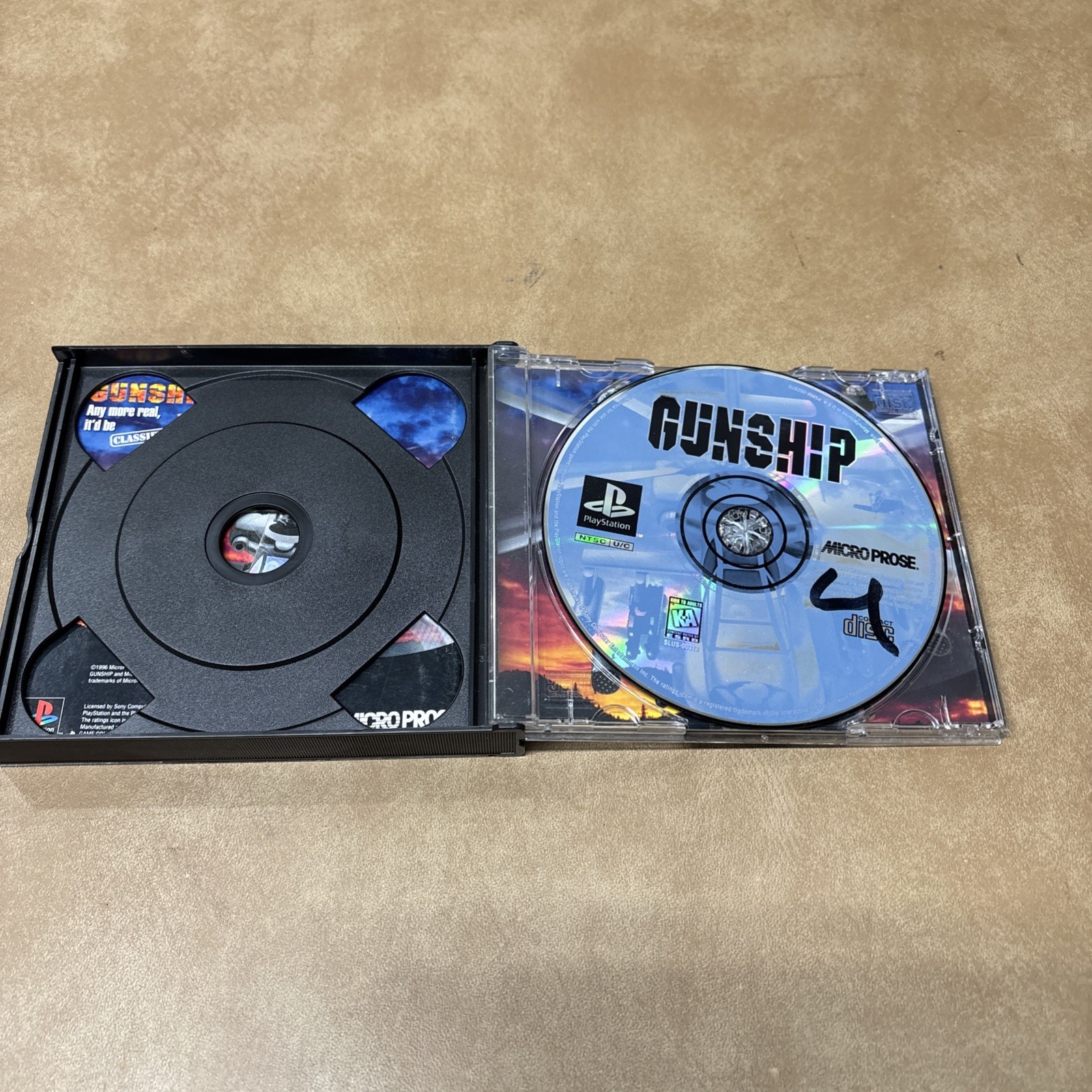 Gunship PS1 PlayStation 1 Complete CIB W/ Manual. Tested Black Label