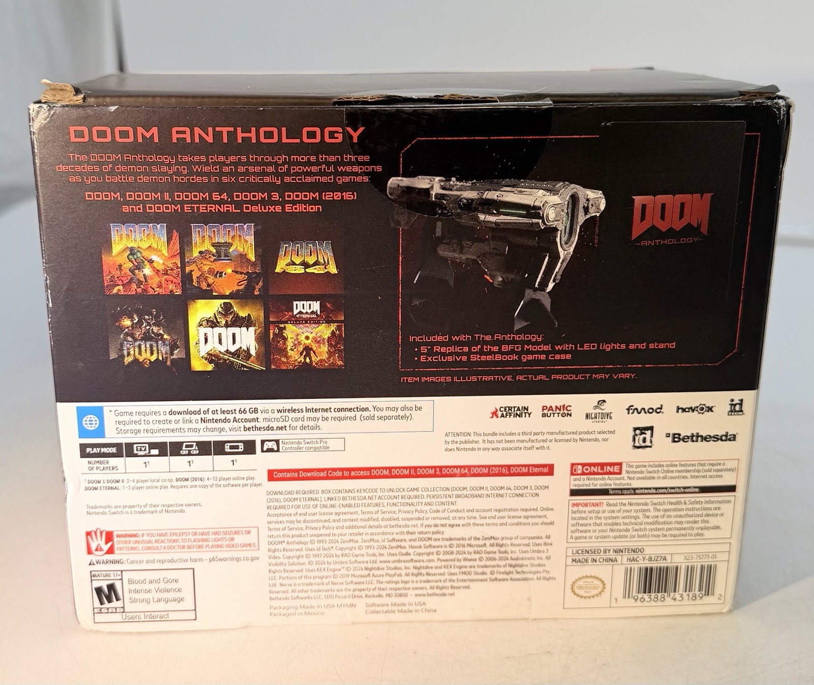 DOOM Anthology COLLECTORS EDITION Xbox Series X & Xbox One BFG Model No Code