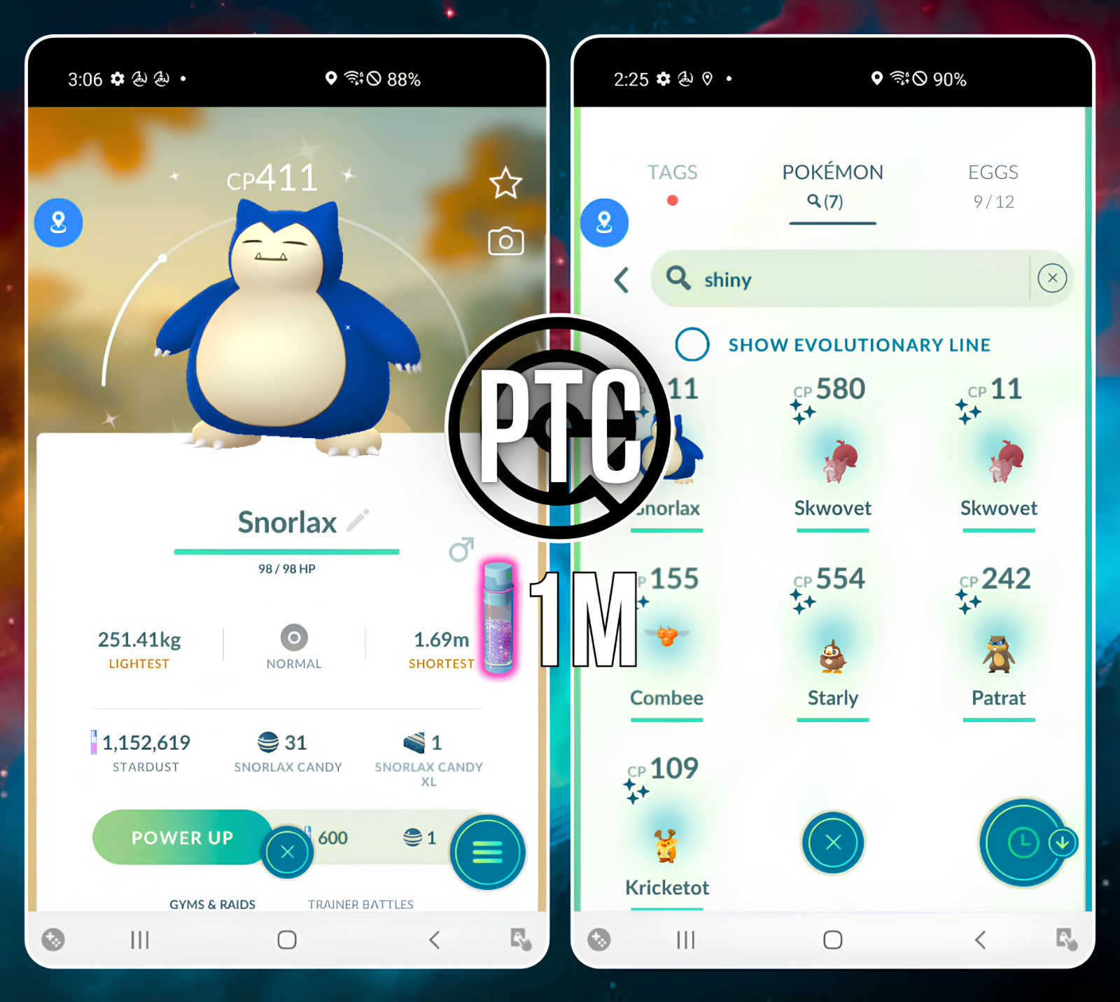 Shiny Snorlax, Shiny Magmar, Shiny Gastly ++ | mini PTC 1M Stardust | Go ✨