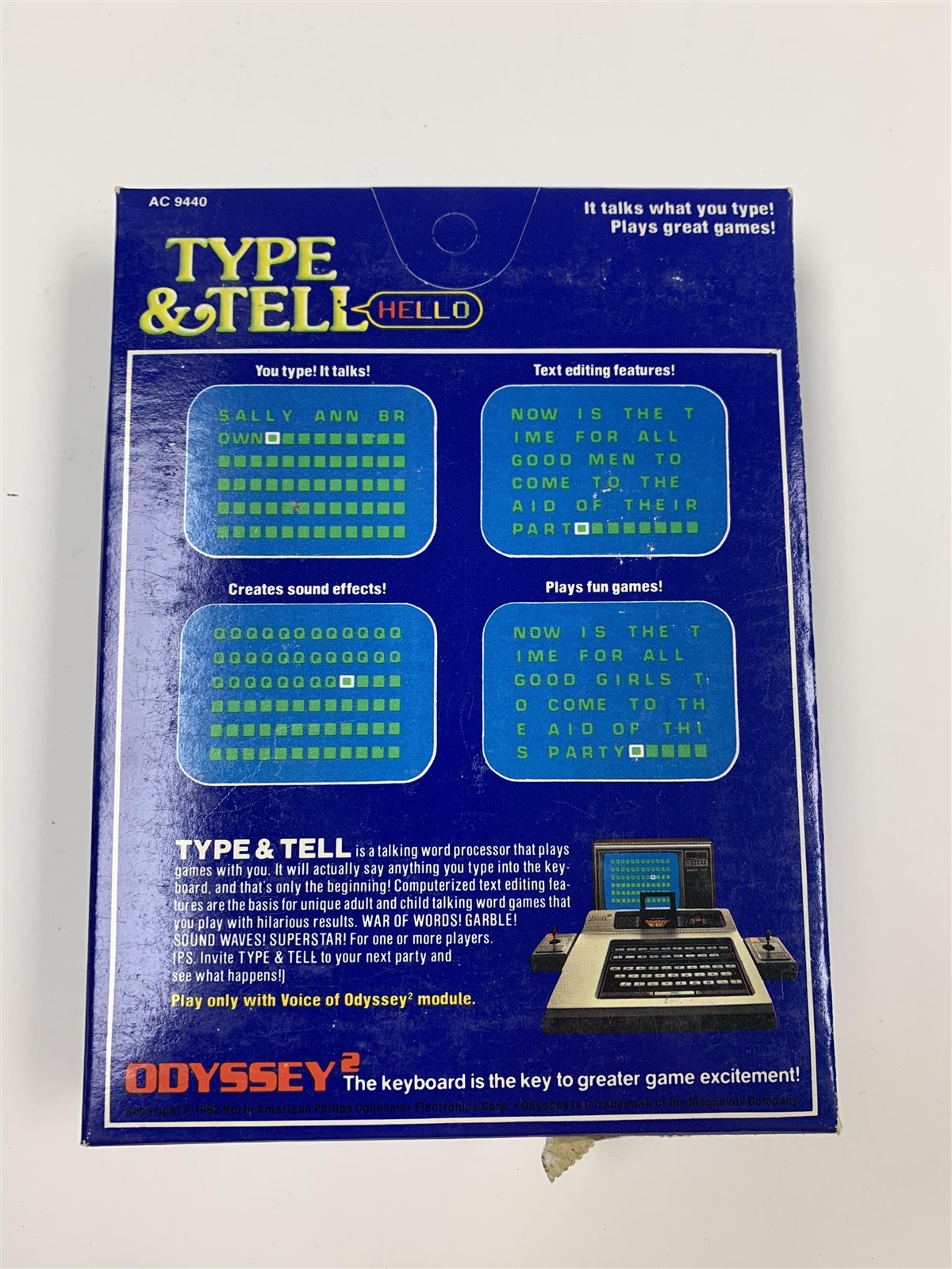 Type & Tell Magnavox Odyssey 2 CIB Talking Game The Voice Series Tested