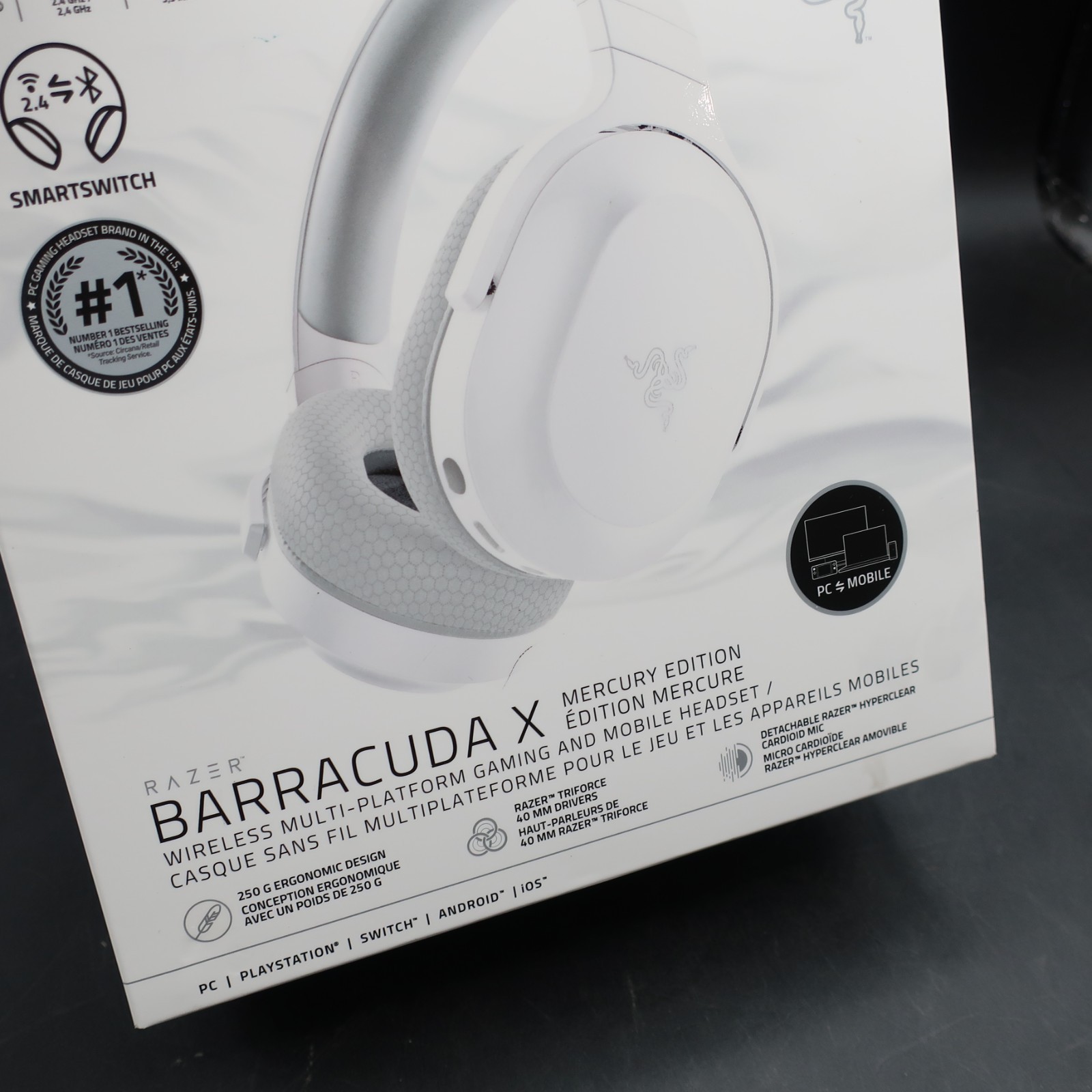 New Razer Barracuda X Mercury White RZ04-0443 Wireless Headset Multi-Platform