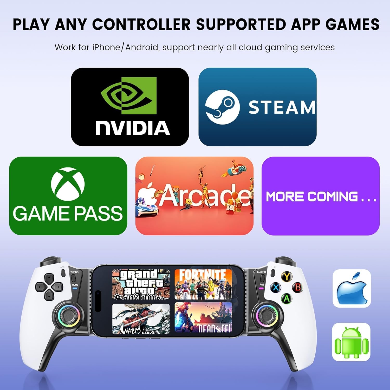 Mobile Gaming Controller for iPhone/Android/Switch 2/Switch/OLED/iPad Mini