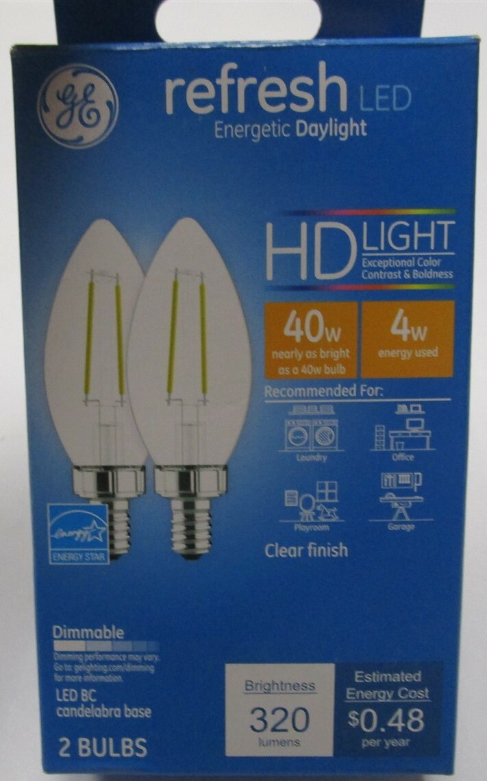 General Electric Lighting 40W Equivalence Refresh LED Bulb Daylight – Pack of 2