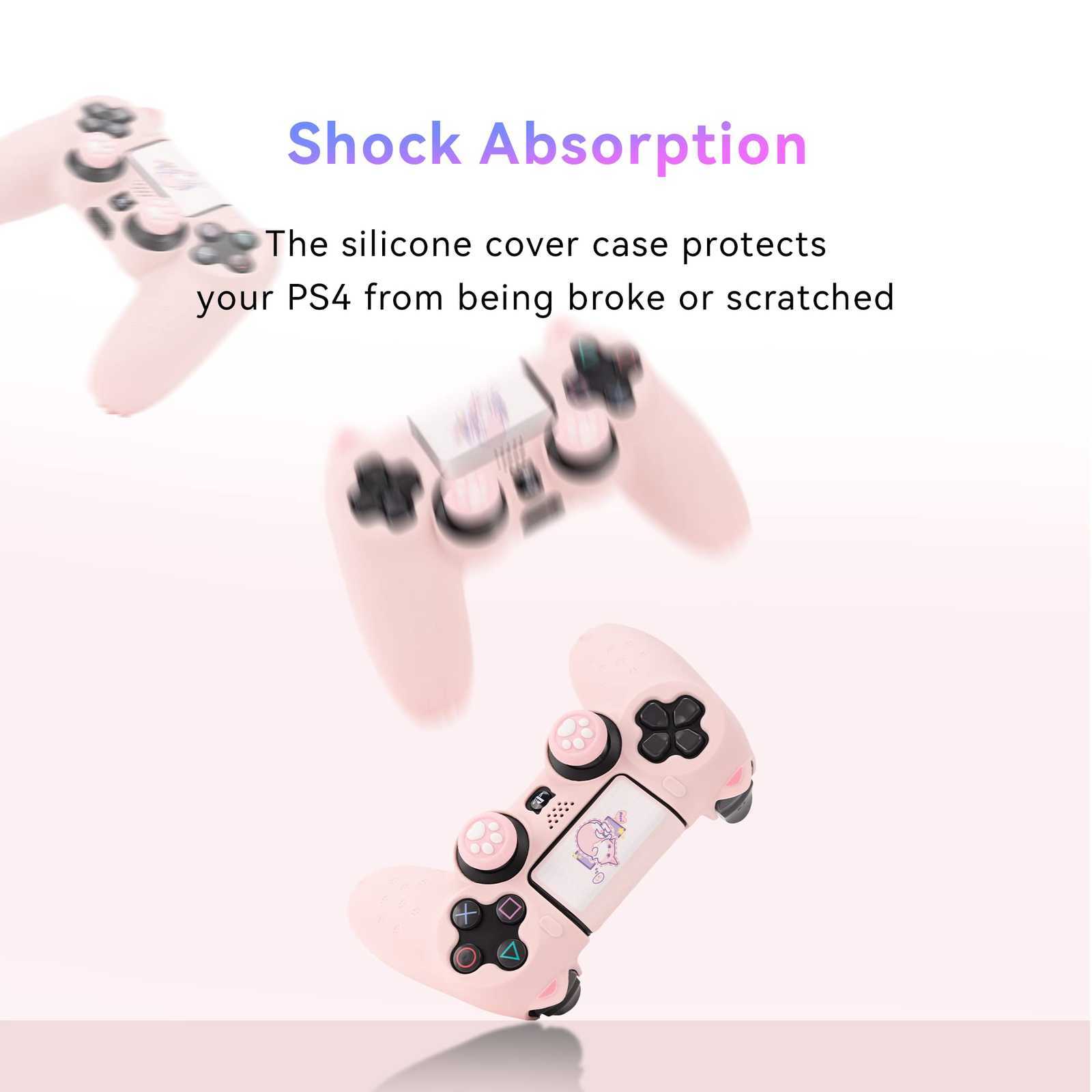 Silicone Rubber Skin Case Gel Cover Grip for Playstation 4 PS4 Controller Catpaw