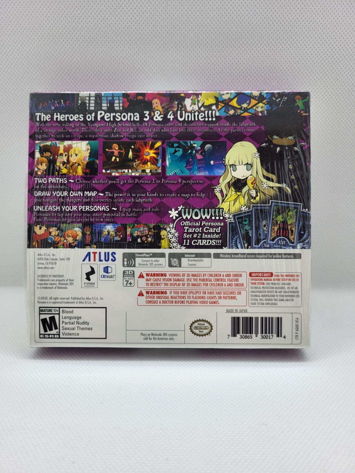 Brand New Persona Q Limited Edition for 3DS Bonus Tarot Cards!